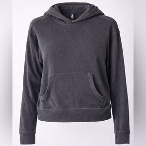 SKIMS Charcoal Gray Cropped Hoodie Sweatshirt Size L